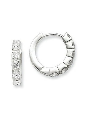 Goldia Sterling Silver Indigo Blue Preciosa Crystal Hinged Hoop Earrings Goldia Sterling Silver Indigo Blue Preciosa Crystal Hinged Hoop Earrings